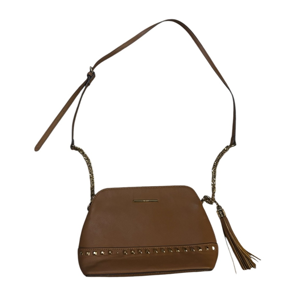 Aldo Elroodie Crossbody Purse Cognac‎ Brown with Gold Hardware